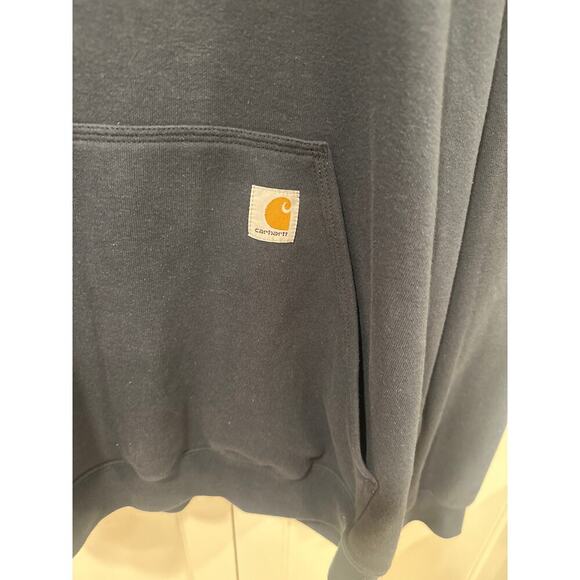 Carhartt Navy pullover hoodie with camo 2XL loose fit RARE VGUC men’s - Picture 2 of 8